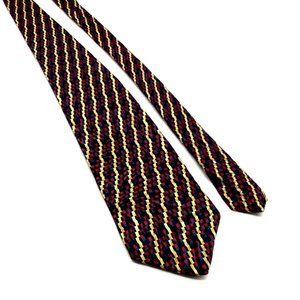 Jones New York Mens 100% Silk Tie Formal Suit  Luxury Style Maroon Gold Gift